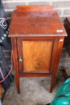 Edwardian Mahogany Inlaid Bedside cabinet with brass handle