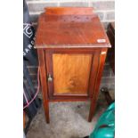 Edwardian Mahogany Inlaid Bedside cabinet with brass handle
