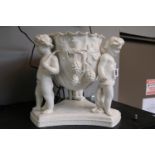 Copeland Spode Blanc de chine jardinière supported with cherubs and Hops 21cm in Height with