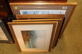 Collection of assorted Framed watercolours