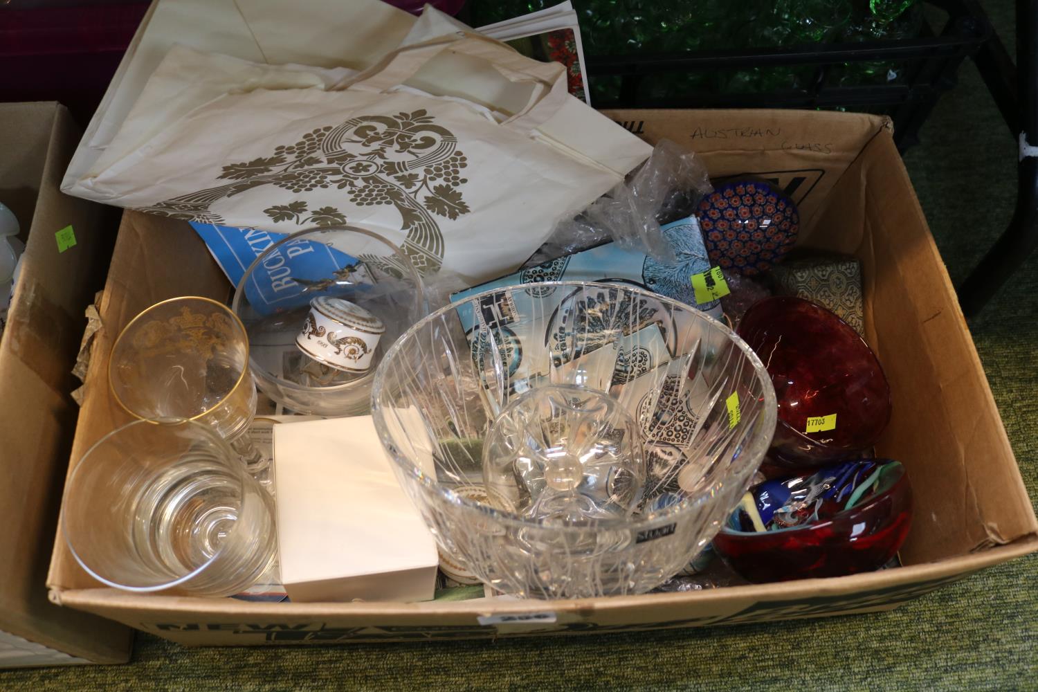 Collection of assorted Murano glassware, Stuart Crystal etc