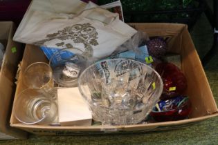 Collection of assorted Murano glassware, Stuart Crystal etc