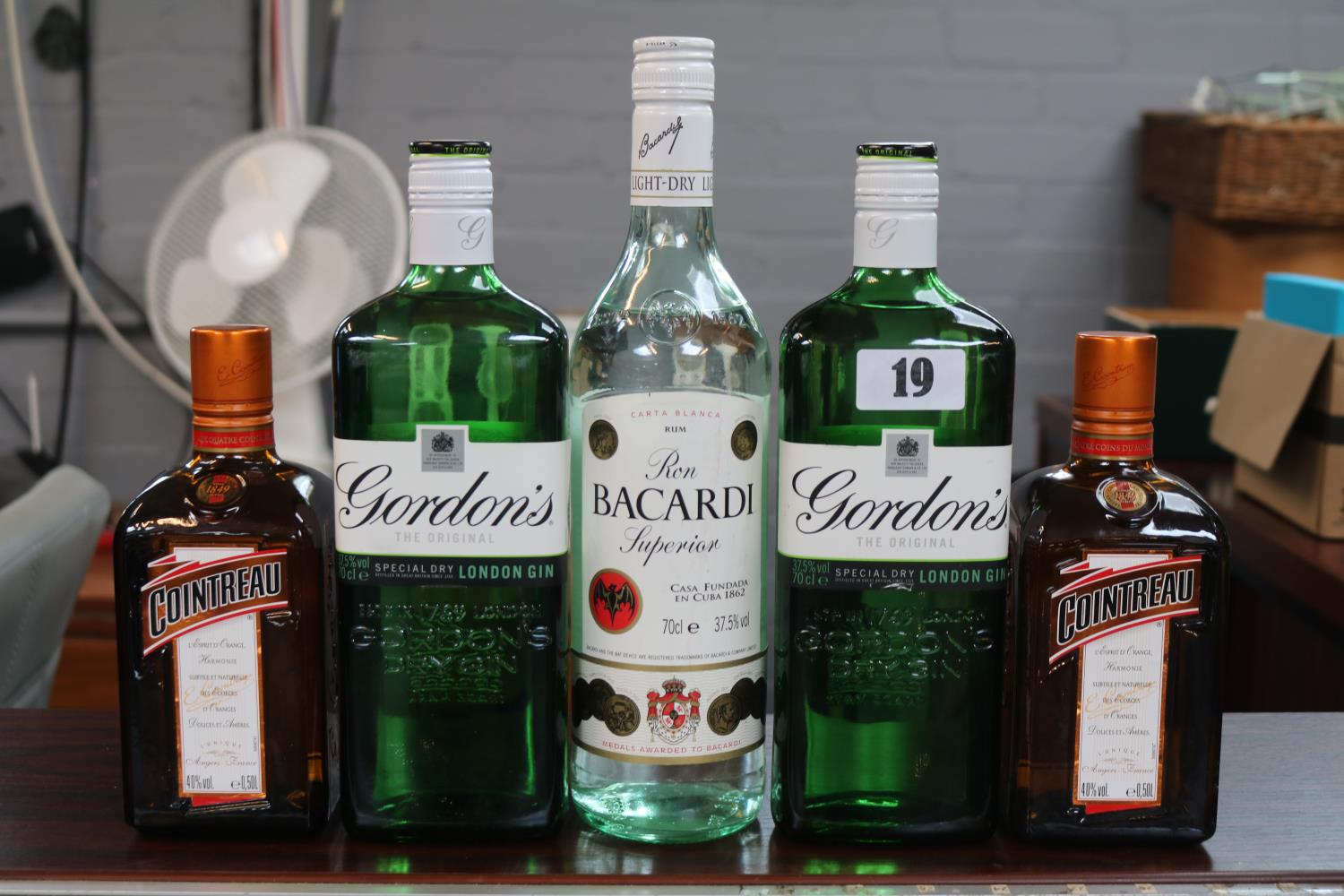 Collection of Alcohol to include 2 Bottles of Cointreau, 2 Bottles of Gordons Gin & Bottle of