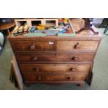 Georgian Oak Chest of 2 over 3 drawers on bracket feet