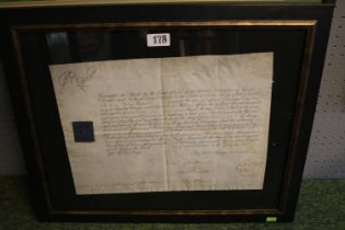 George III citation to Andrew Burn Esquire Colonel commandant of the Woolwich division of the
