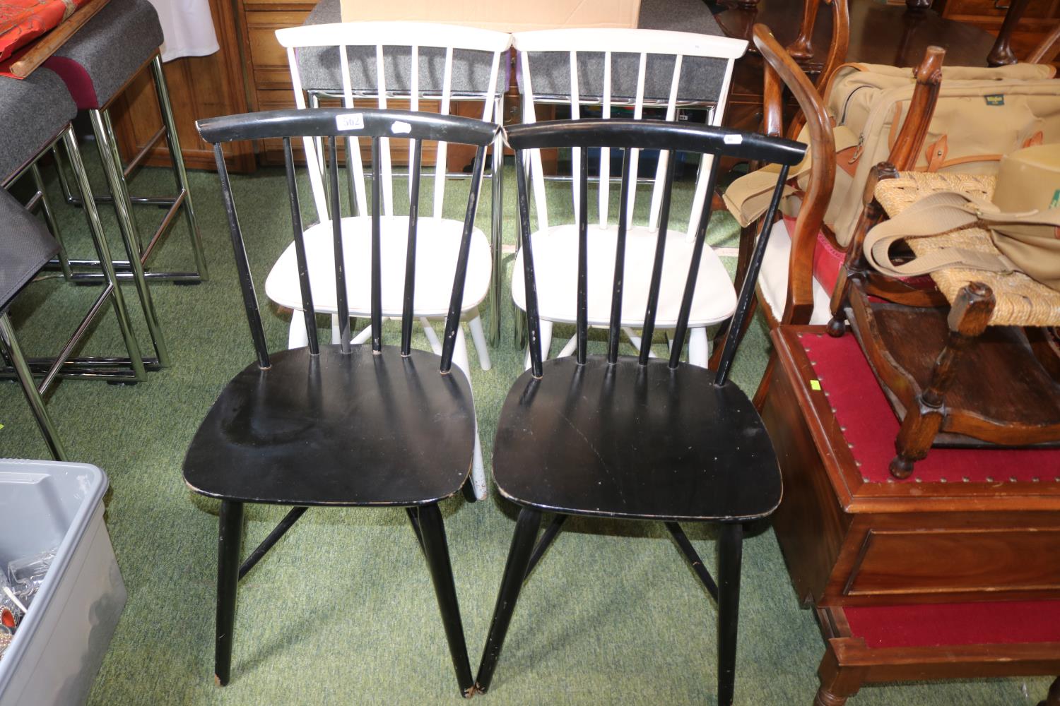 Set of 4 Painted Ercol dining chairs