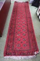 Good quality Red Ground Afghan Runner 290cm in Length