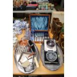 Collection of assorted Silver plated tableware to include Bone handled brightly cut canteen of