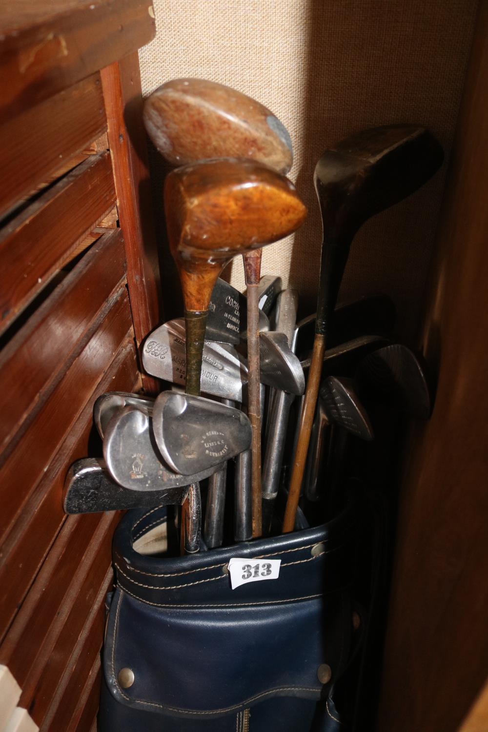 Bryant Golf Bag containing Vintage Golf Clubs inc Mitre Brand for Newmarket Links Golf Club c1930, - Image 2 of 2