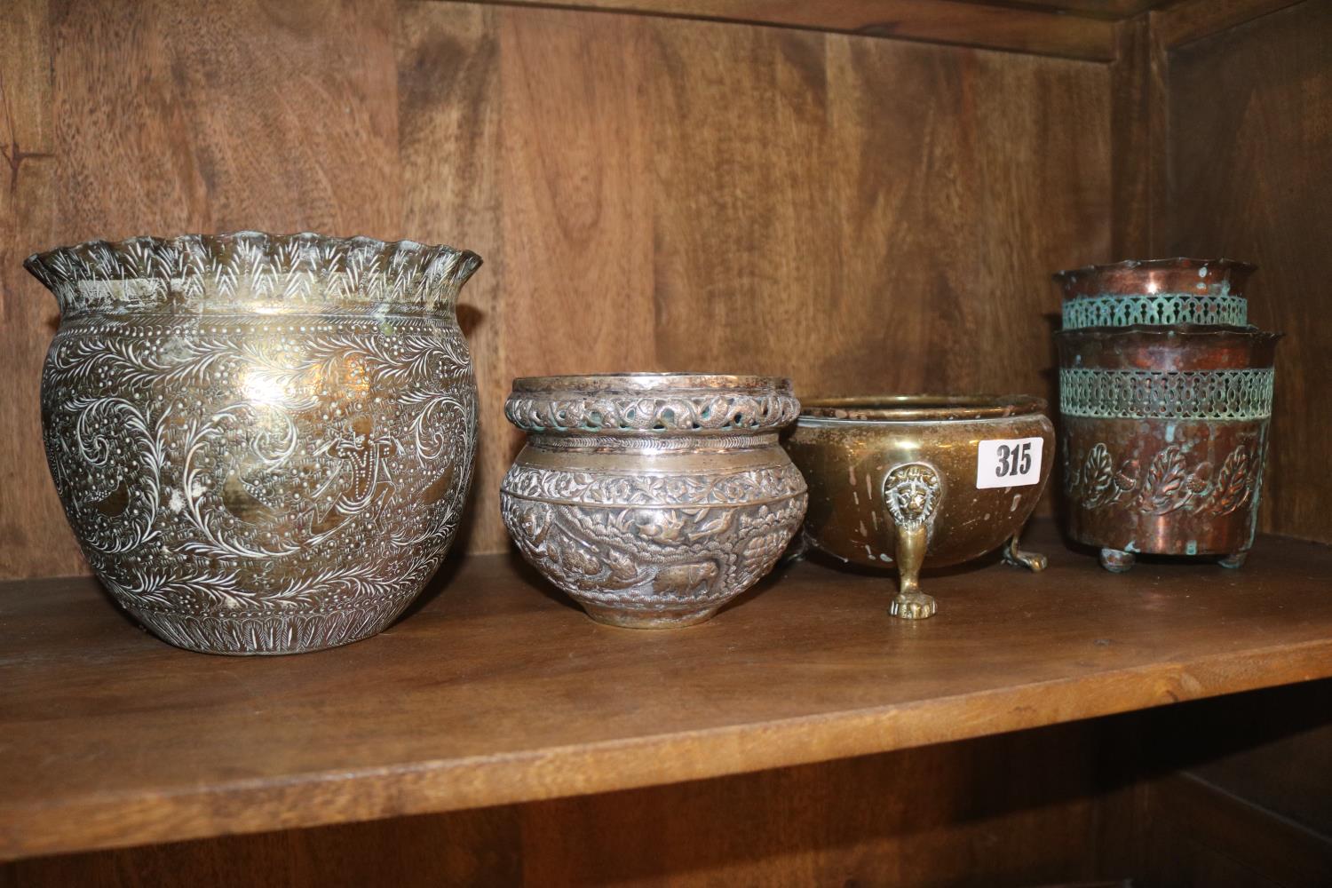 Large Copper Cooking pot with wrought metal handle and a collection of European and Ottoman - Image 3 of 4