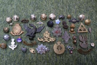 Collection of assorted Military Badges and Buttons