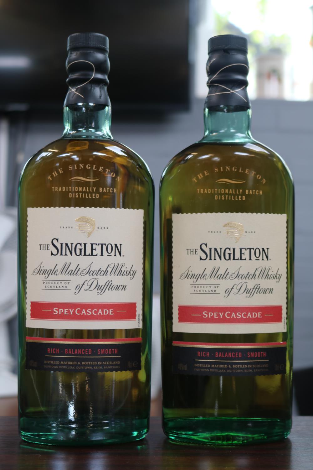 2 Bottles of The Singleton Single Malt Scotch Whisky of Dufftown Spey Cascade 70cl