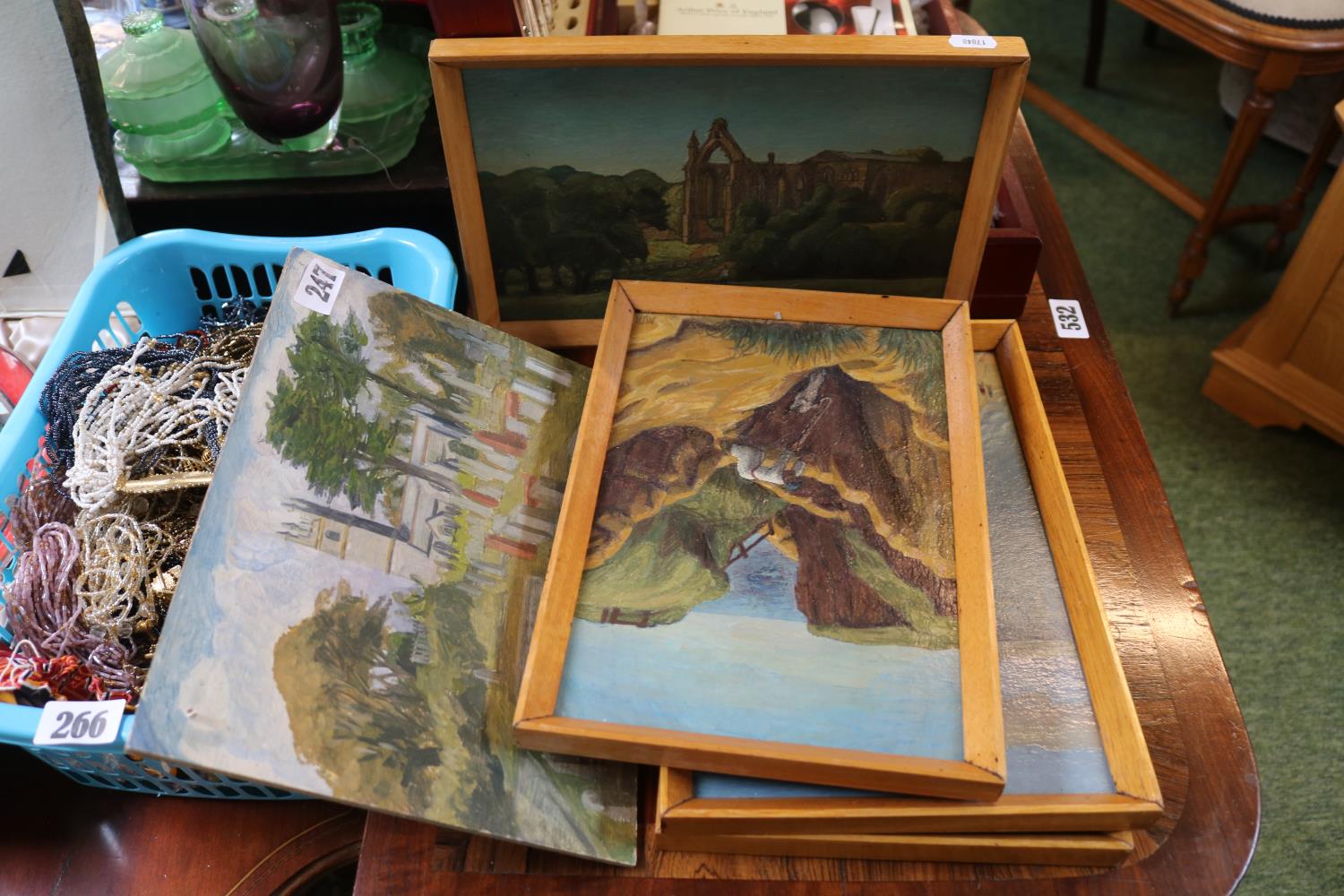 Collection of assorted Framed Paintings on board by M J Rhodes to include Isle of Wight, Bolton