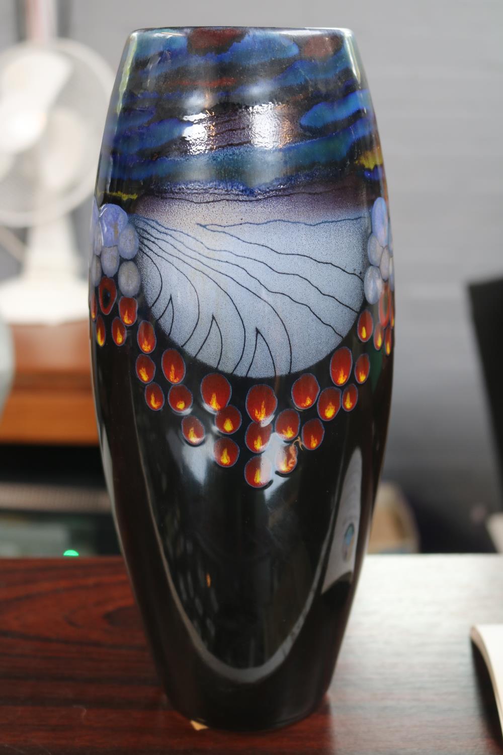 Alan Clarke Studio Pottery Artic Moon design vase limited edition 44 of 200 signed to base 28cm in