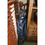 Bryant Golf Bag containing Vintage Golf Clubs inc Mitre Brand for Newmarket Links Golf Club c1930,