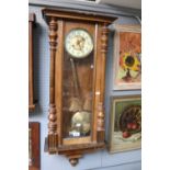 Late 19thC Walnut cased wall clock with numeral dial