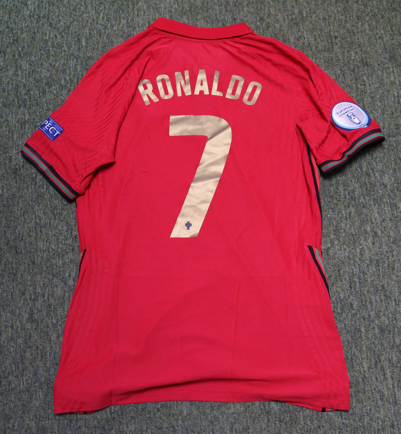 CRISTIANO RONALDO UEFA EURO 2020 MATCH WORN PORTUGAL JERSEY A Nike red #7 Portugal jersey which - Image 7 of 9