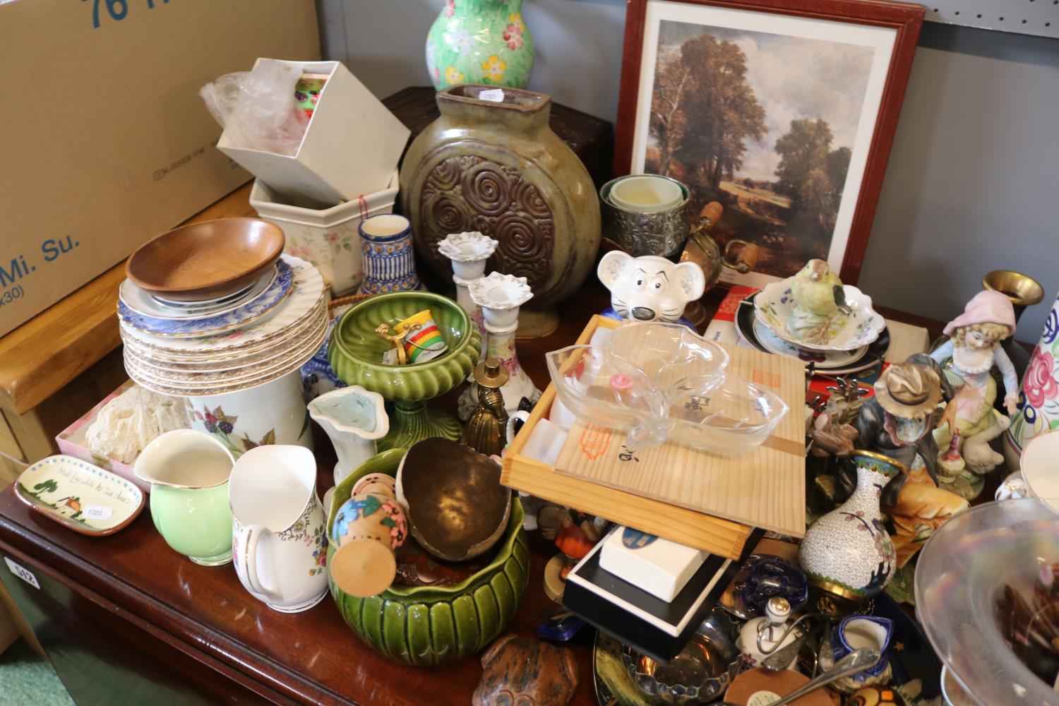 Large collection of assorted Ceramics and bygones inc. Poole Sleeve Vase, Indonesian domed box etc - Image 2 of 3