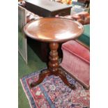 Good Quality Mahogany Circular Silver table with turned base and carved tripod legs