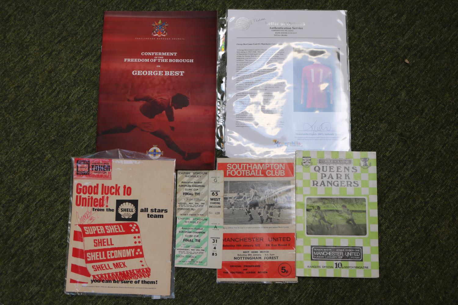 GEORGE BEST 1967/68 MATCH WORN #11 MANCHESTER UNITED HOME JERSEY WITH MEMORABILIA This incredible - Image 9 of 11
