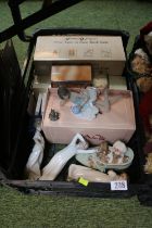 Box of assorted Ceramics to include Nao, Goebel etc