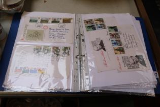 Large Collection of First Day Covers, Postcards, etc all contained in a folder. Please note not