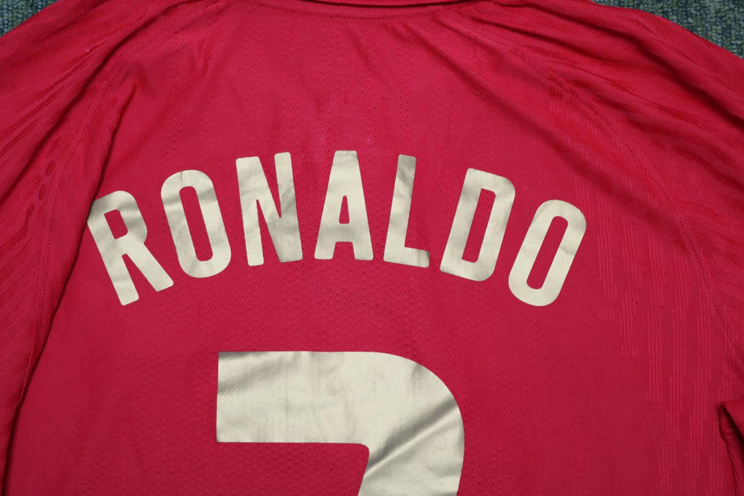 CRISTIANO RONALDO UEFA EURO 2020 MATCH WORN PORTUGAL JERSEY A Nike red #7 Portugal jersey which - Image 8 of 9