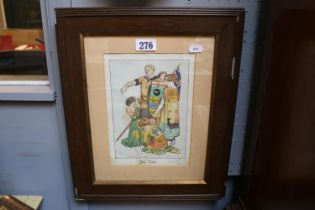 Oak Framed print entitled 'The Call' with hand annotation