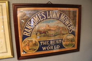 Vintage Ransomes Lawn Mowers -The Best in the World Advertising print 80 x 60cm