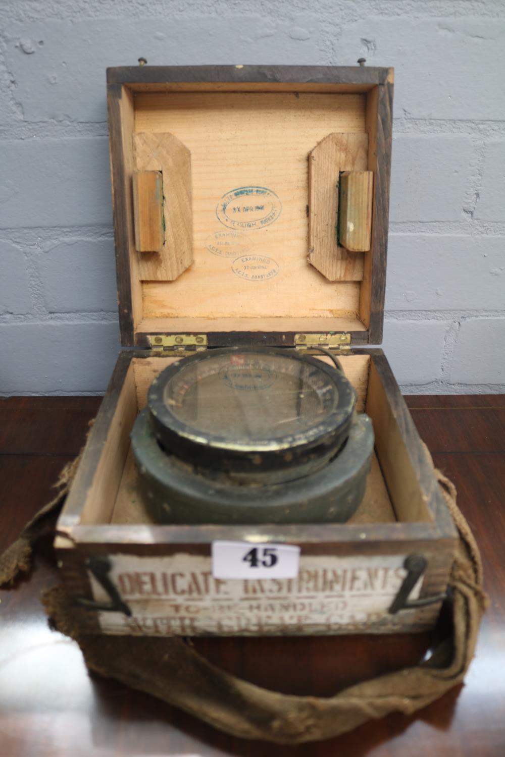 Cased WWII RAF Aircraft Compass Type R8M