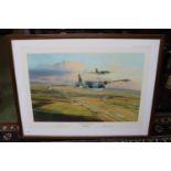 Canberra's over Cambridgeshire fenland washes at Mepal. , signed by artist Robert Taylor.
