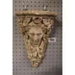 Early 20thC Plaster Bust Sconce with foliate decoration