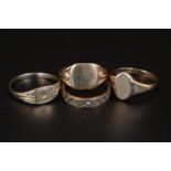 Collection of assorted 9ct and other rings 10g total weight