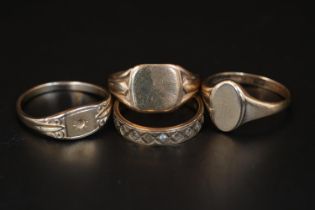 Collection of assorted 9ct and other rings 10g total weight