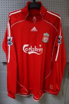 STEVEN GERRARD 2006/07 PREMIER LEAGUE MATCH WORN LIVERPOOL JERSEY Presented in an Adidas brand