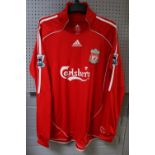 STEVEN GERRARD 2006/07 PREMIER LEAGUE MATCH WORN LIVERPOOL JERSEY Presented in an Adidas brand