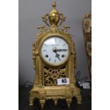 Imperial Brass Italian Mantel clock with numeral dial 33cm in Height