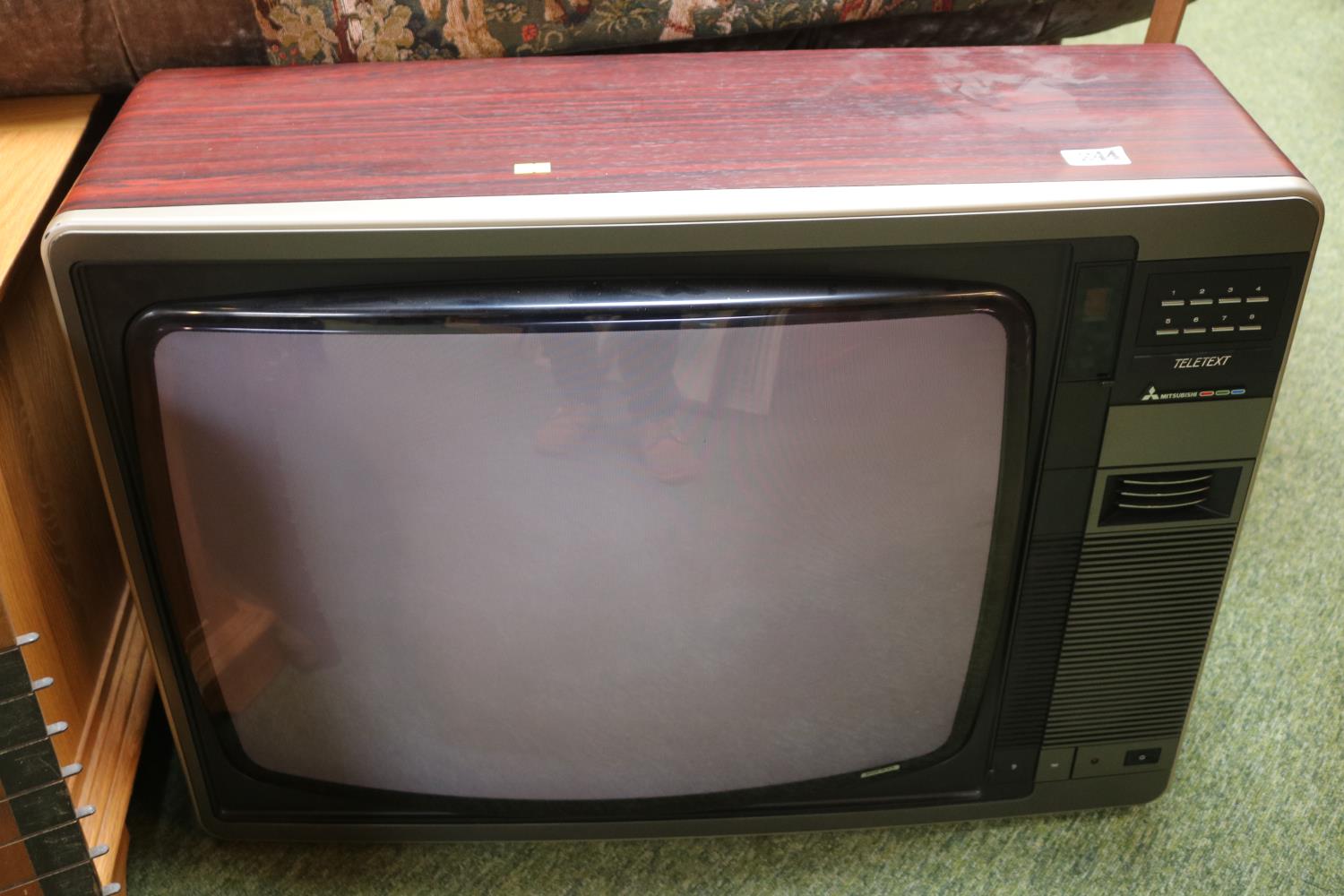 Vintage Mitsubishi Television with remote