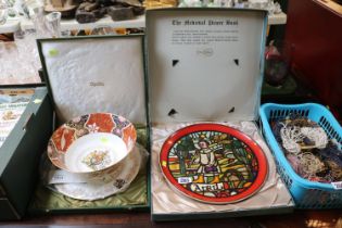 Boxed Poole Medieval Prayer Book April Cased Spode 1971 St Leger Plate by Spode and a Royal