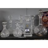 Collection of 19thC Later Crystal and glass decanters (7)