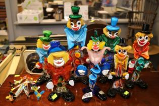Collection of Murano Glass Clowns