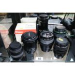 Collection of Canon and other lenses to include EF 28-105mm, 70-300mm Macro Lens etc (7)