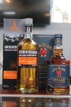 Boxed Auchentoshan Single Malt Scotch Whisky 700ml and Boxed Jim Beam 700ml