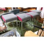 Set of 4 Allermuir PSS042H Chrome upholstered Bar stools