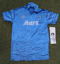 DIEGO MARADONA 1988/1989 MATCH WORN #10 NAPOLI JERSEY WITH MATCH WORN AND SIGNED CAPTAIN ARMBAND The