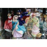 Set of 4 Royal Doulton Figurines to include Denise HN 2273, May HN 2746, Delphine HN 2136 &