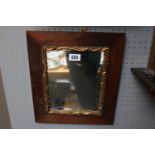 19thC Mahogany gilt scroll wall mirror