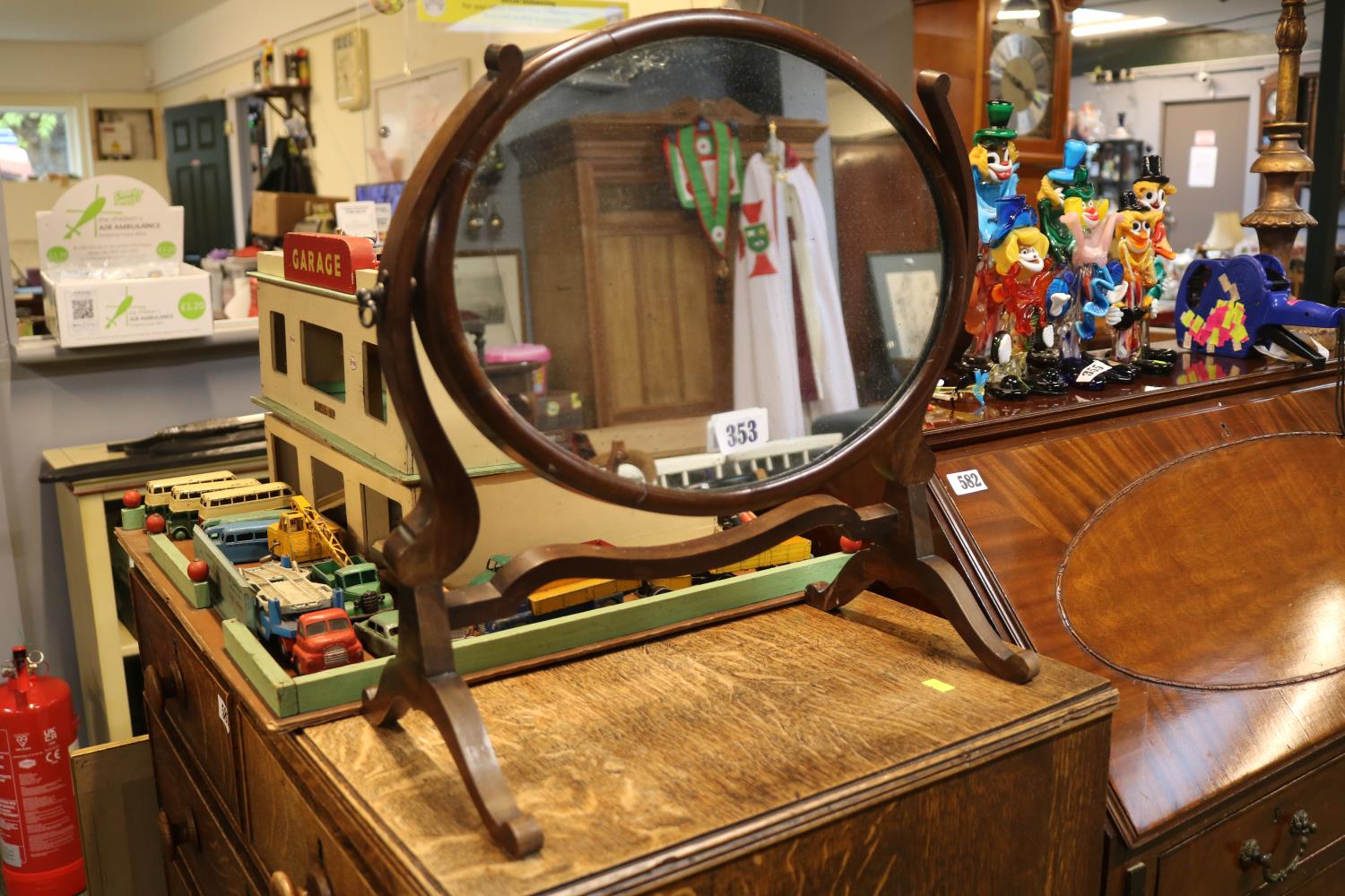 Victorian Oval Mahogany framed table mirror