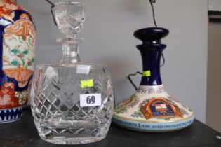 Wade Pussers Rum Decanter and a Crystal Cambridgeshire Constabulary presentation decanter