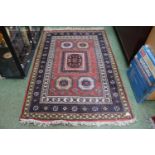 Red Ground Caucasian Kazak type rug 186cm in Length